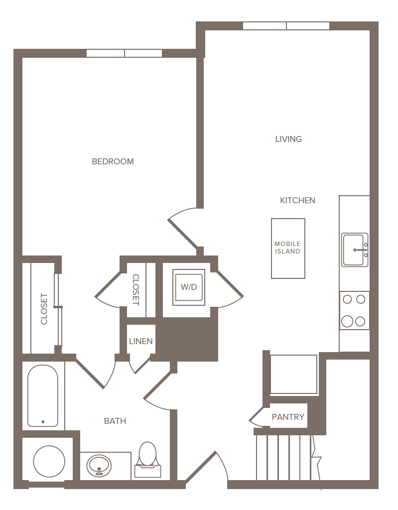 Floorplan for Apartment #2174, 1 bedroom unit at Halstead Parsippany